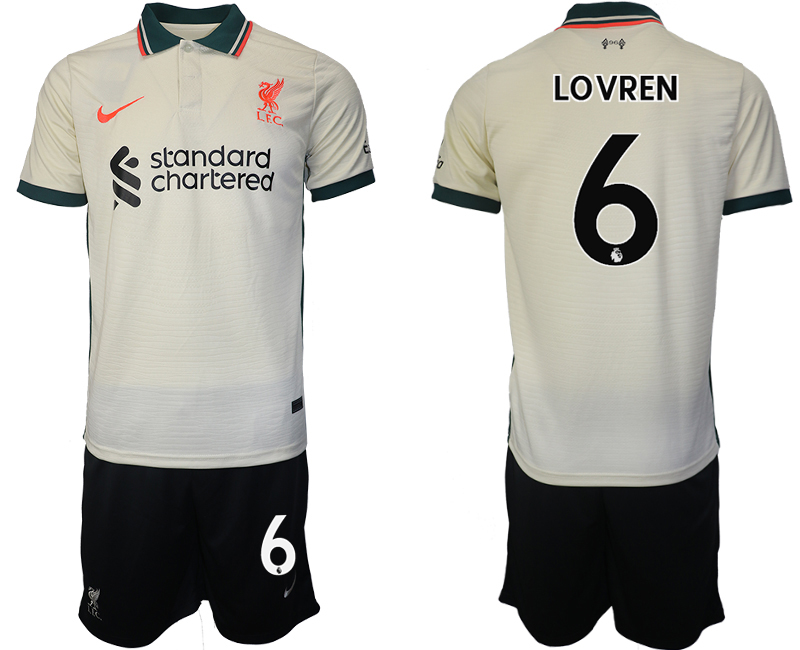 Men 2021-2022 Club Liverpool away cream #6 Soccer Jersey